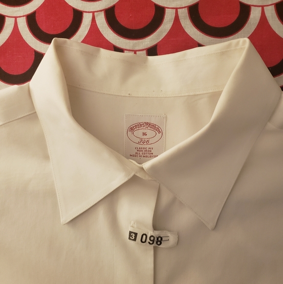 Mens Classic Fit Brooks Brothers White Dress Shirt - Picture 3 of 8